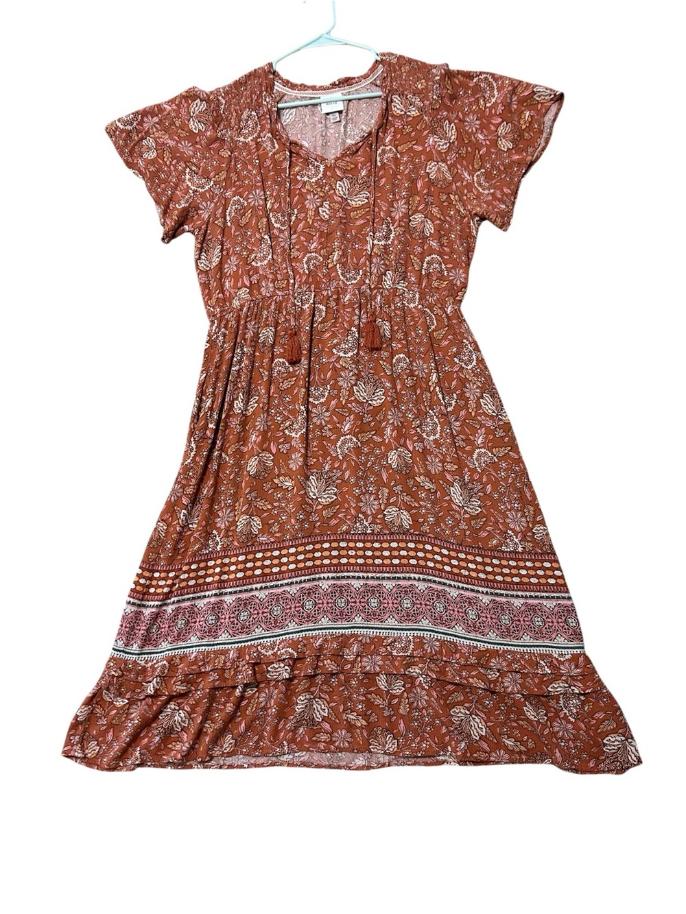 Knox Rose Flutter Sleeve Boho Maxi Dress Sz XL